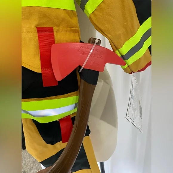 Kids Firefighter Costume with Helmet - Yellow and Black - Picture 3 of 3